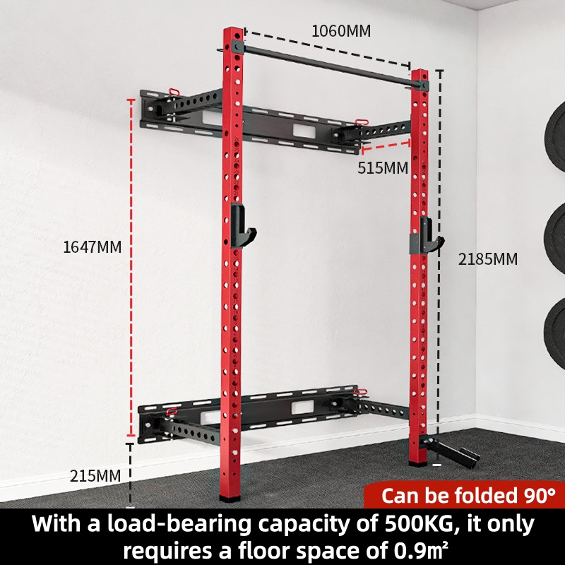 Home Gym Half Rack - Verstelbare Power Cage Wandgemonteerde Opvouwbare Half