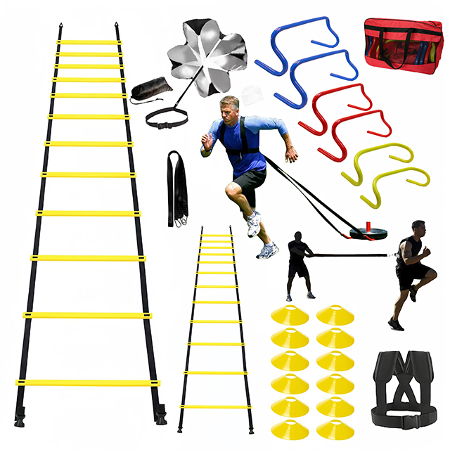 Agility Ladder Speed - 15-voet behendigheidstrainingsset met snelheid behendigheidsladder voetbal