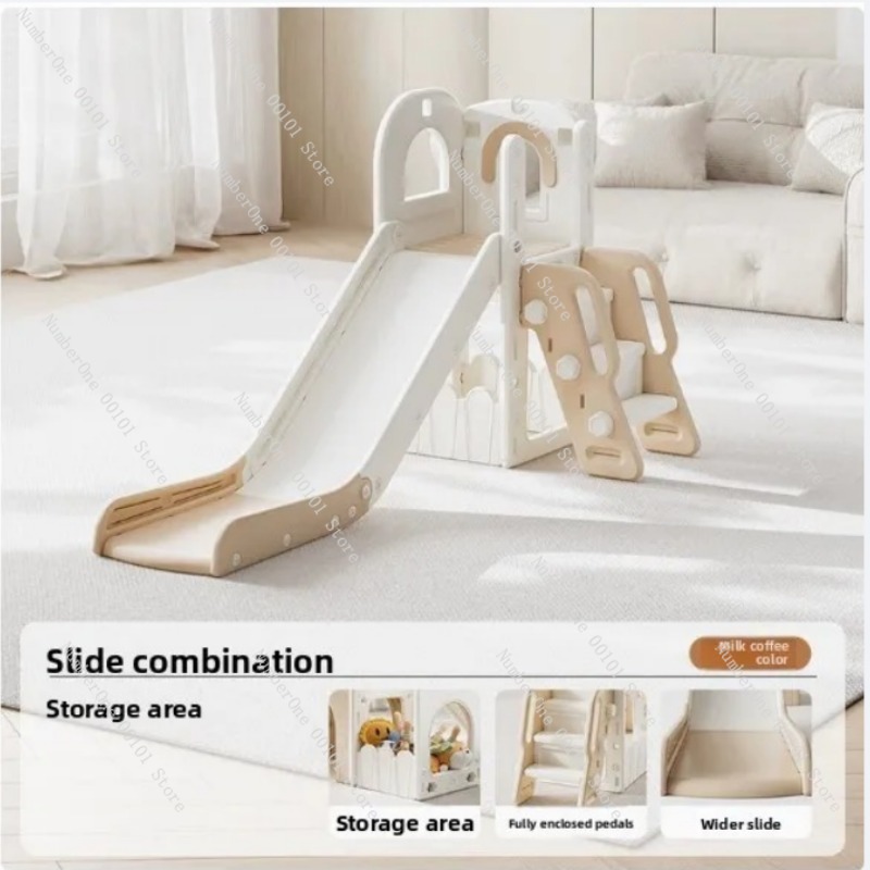 Home Gym For Toddlers - 2-in-1 Binnenspeeltoestel met glijbaan en schommel,