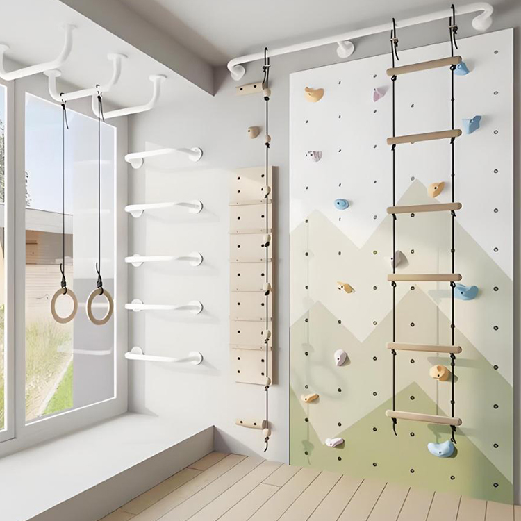Home Gym For Toddlers - Kinderbinnen speelgym met klimrek, glijbaan, ringen