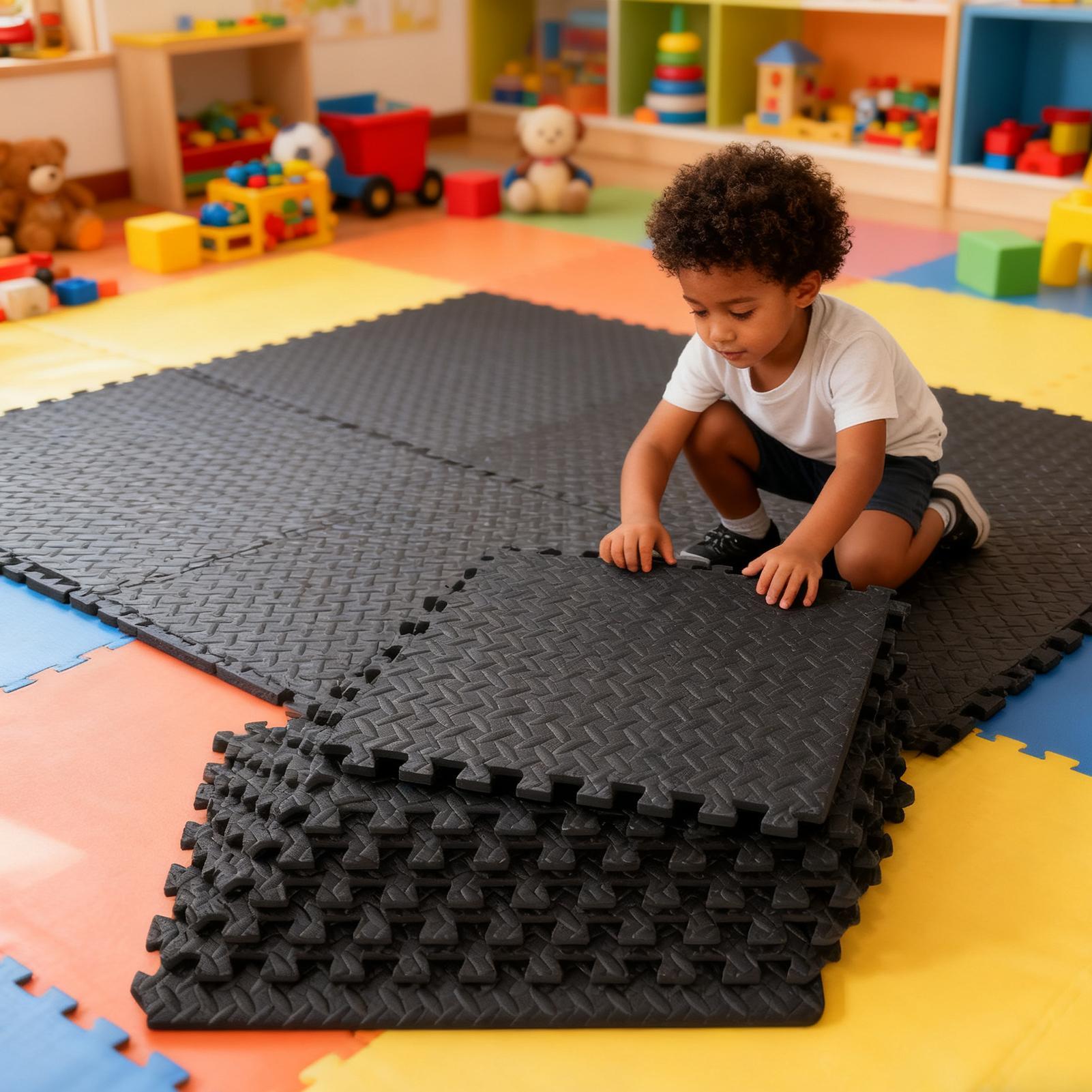 Gymtegels 12-delige in elkaar  - Home Gym For Toddlers recensie en prijs