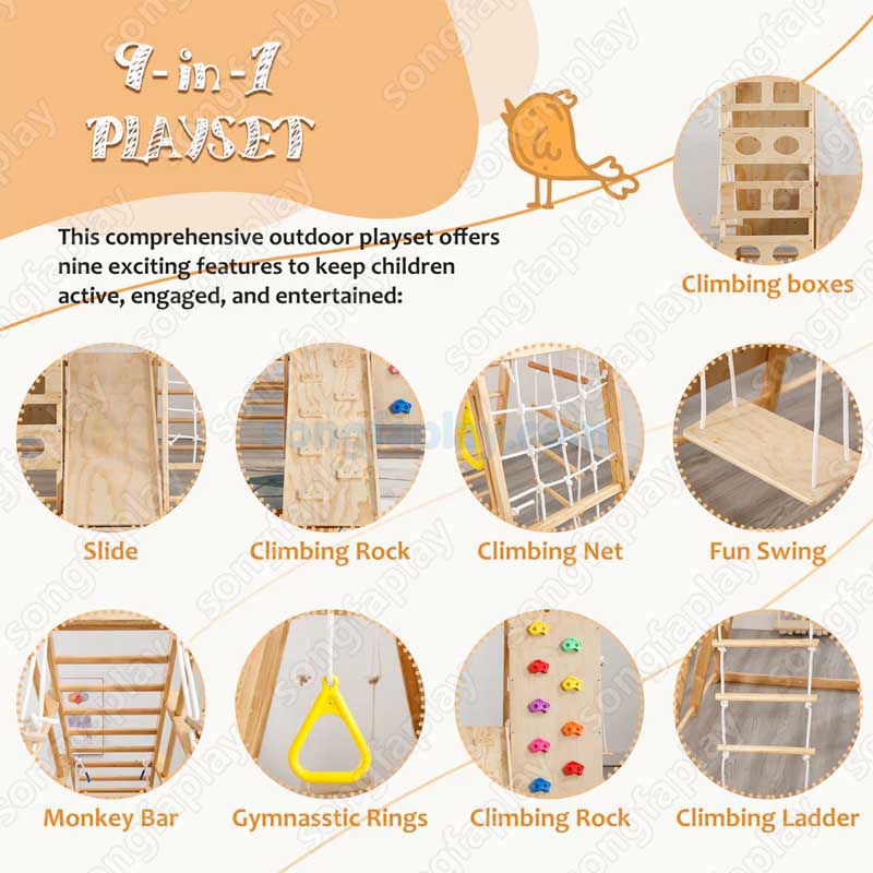 Klimrek van hout voor kinderen - Home Gym For Toddlers recensie en prijs