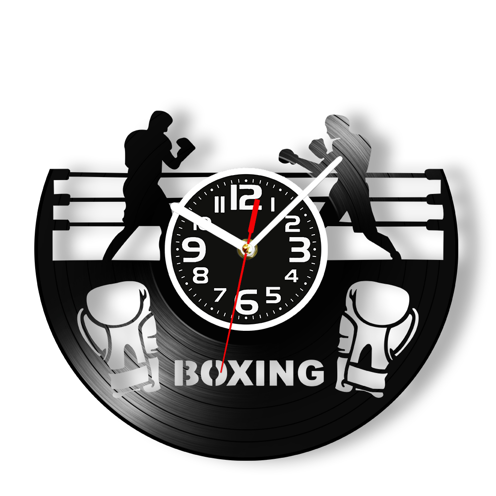Boksring Vinylplaat Wandklok B - Home Gym Living Room Ideas recensie en prijs