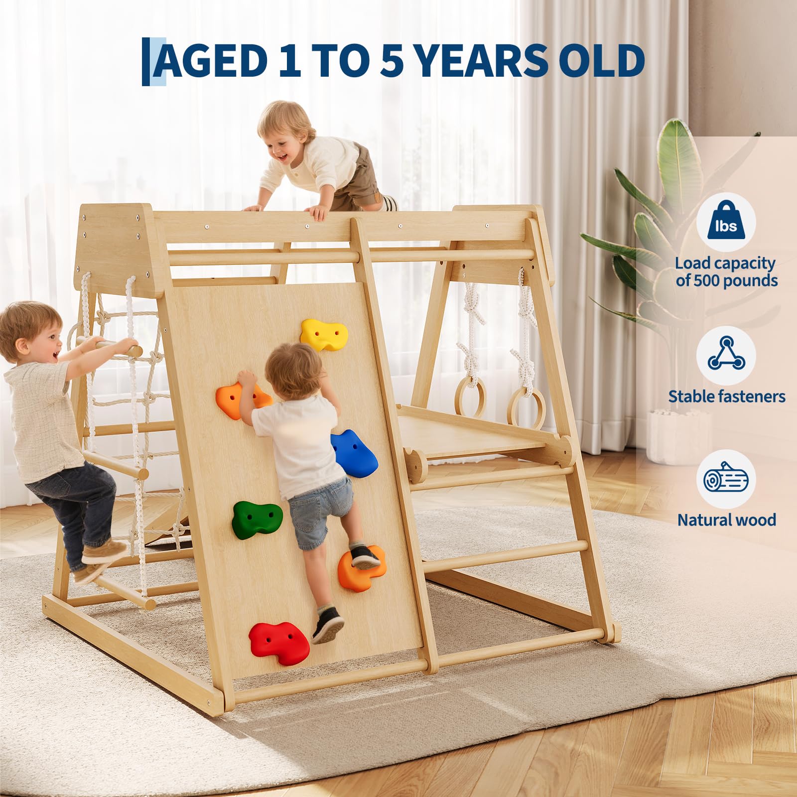 6-in-1 houten indoor jungle gy - Home Gym For Toddlers recensie en prijs